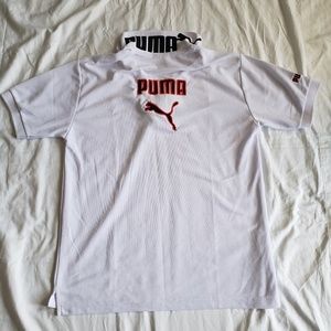 Mens puma polo shirt white large
